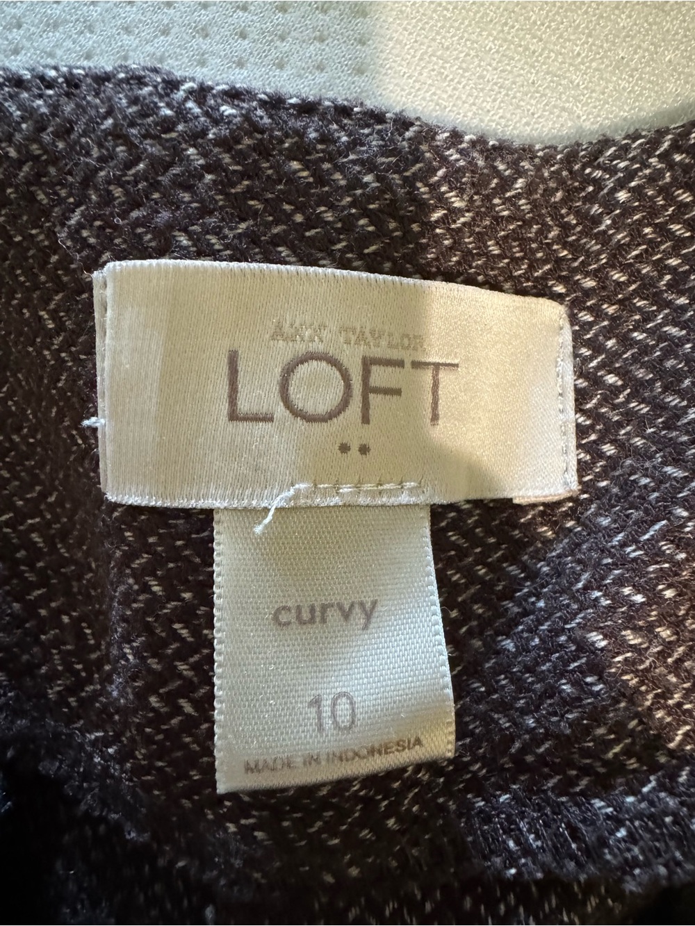 LOFT Curvy Size 10 Brown Tweed Bootcut Dress Pants 31” Inseam